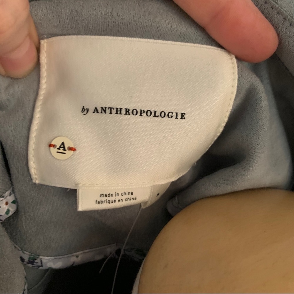 SOLD !!  Anthro faux suede sky blue Expressway moto jacket - Picture 11 of 16